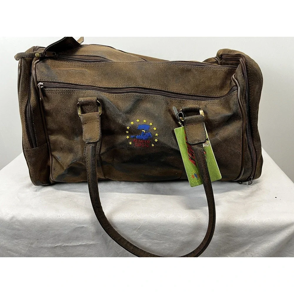 Kemper Open Small Duffle Bag Golf GUC Brown Faux Leather